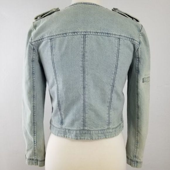 Alice + Olivia Denim Moto Jacket - Picture 3 of 7
